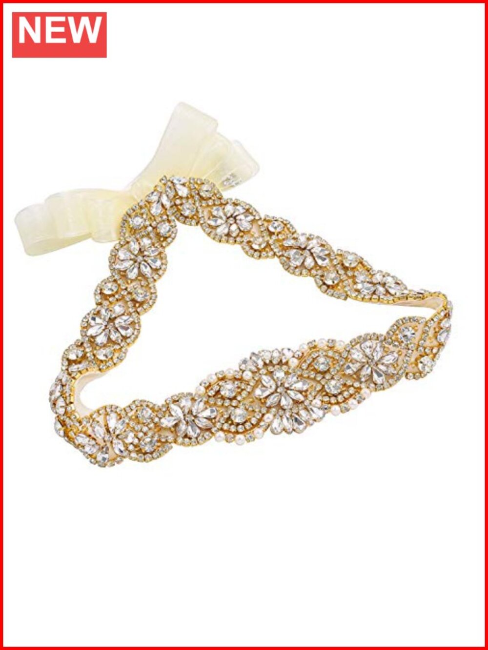Rhinestone Beaded Wedding Belt Sash Organza Bridal Accessory Handmade